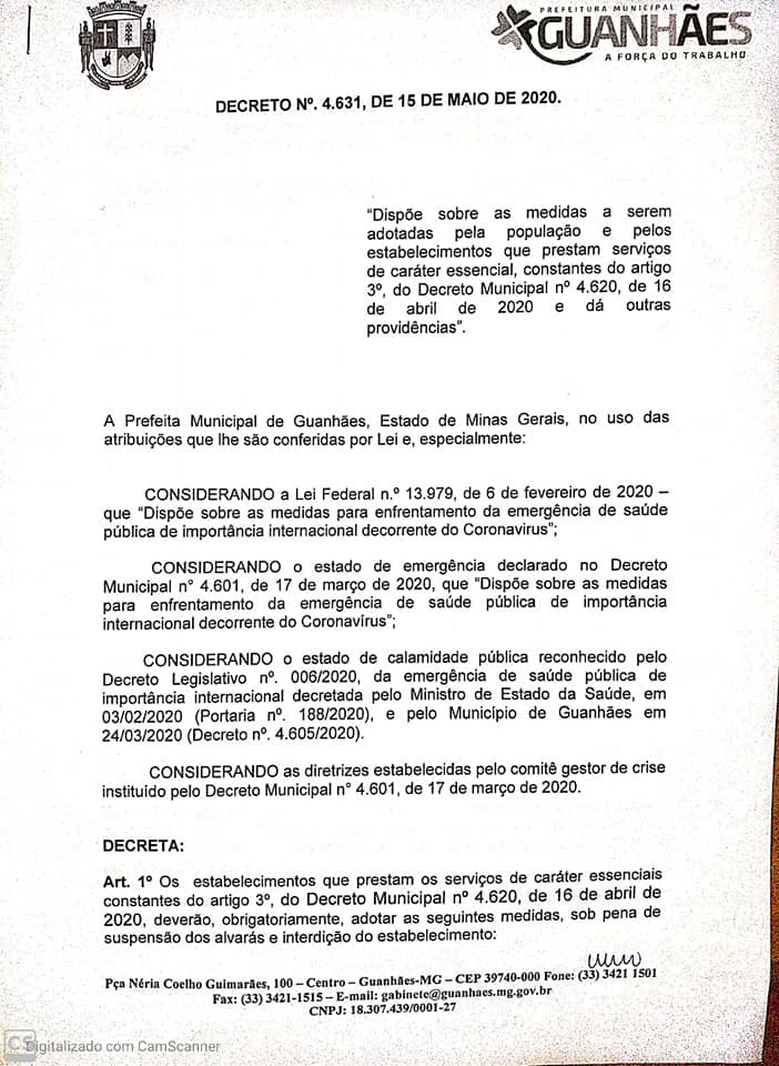 Decreto 4.631 de 15 de maio de 2020