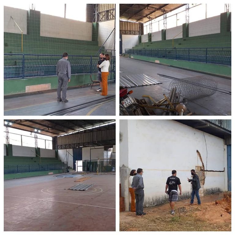 Obras no Ginásio poliesportivo entram em nova fase. Iniciada a implantação de vestiários no campo de Futebol do bairro Alvorada.