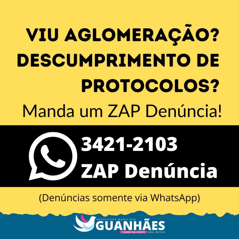 Prefeitura lança ZAP Denúncia para acolher denúncias de aglomerações e desrespeito a protocolos