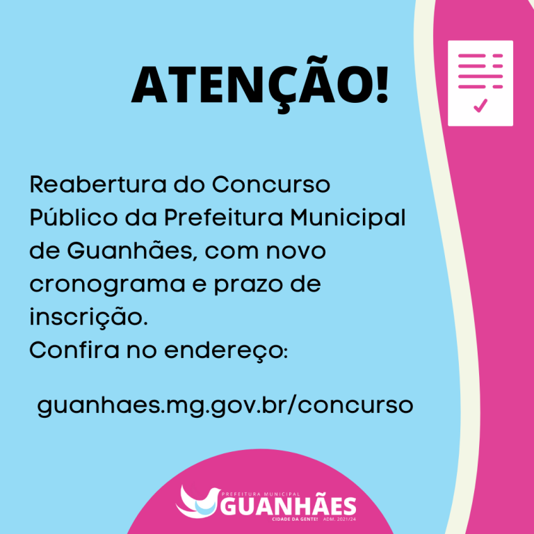 3ª Retificação do edital do concurso público 01-2019 da Prefeitura de Guanhães