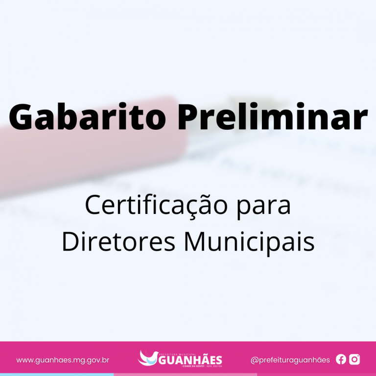 Ato 02 – Gabarito Preliminar – Certificação para Diretores Municipais