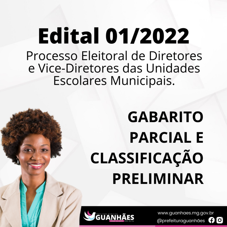 Edital 01/2022 – Gabarito parcial e Resultado Preliminar