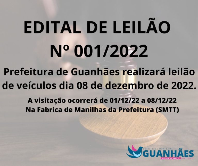Prefeitura Publica Edital 01/2022 Que Dispõe Sobre Leilão de Veículos