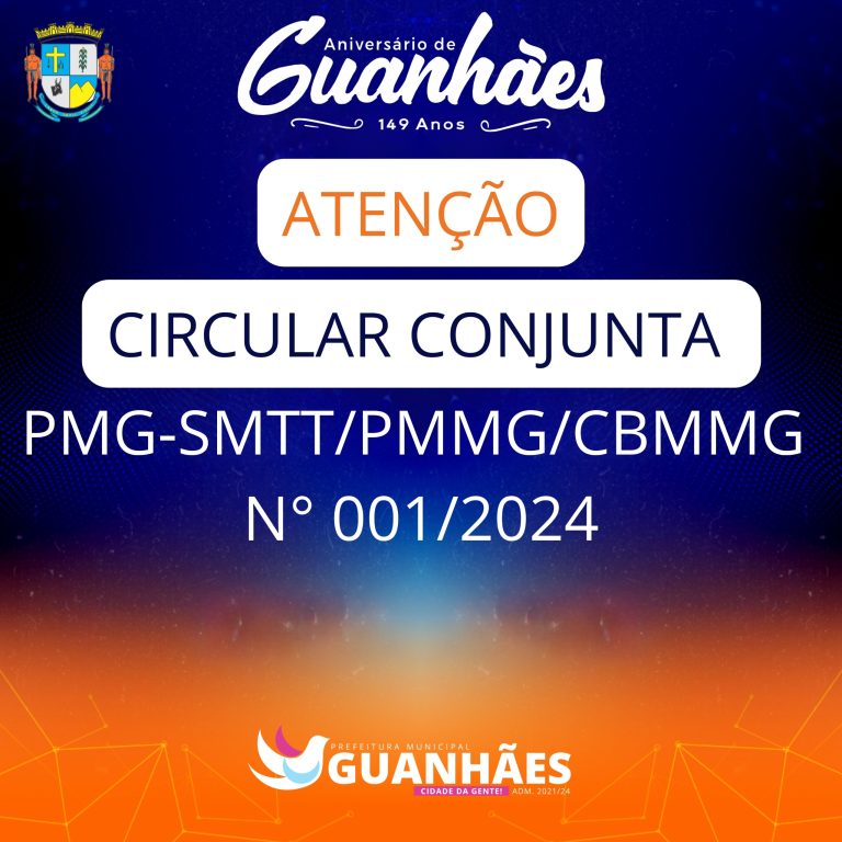 Circular Conjunta PMG-SMTT/PMMG/CBMMG Nº 001/2024